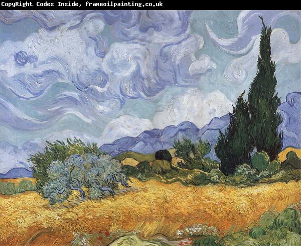 Vincent Van Gogh A Wheatfield,with Cypresses